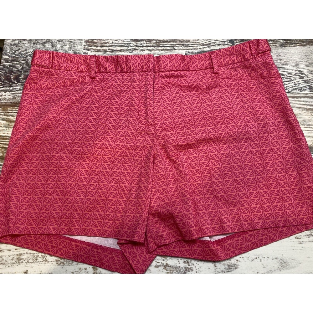 Laundry by Shelli Segal Pink Geometric Stretch Cotton Shorts Womens 12 30x4.5